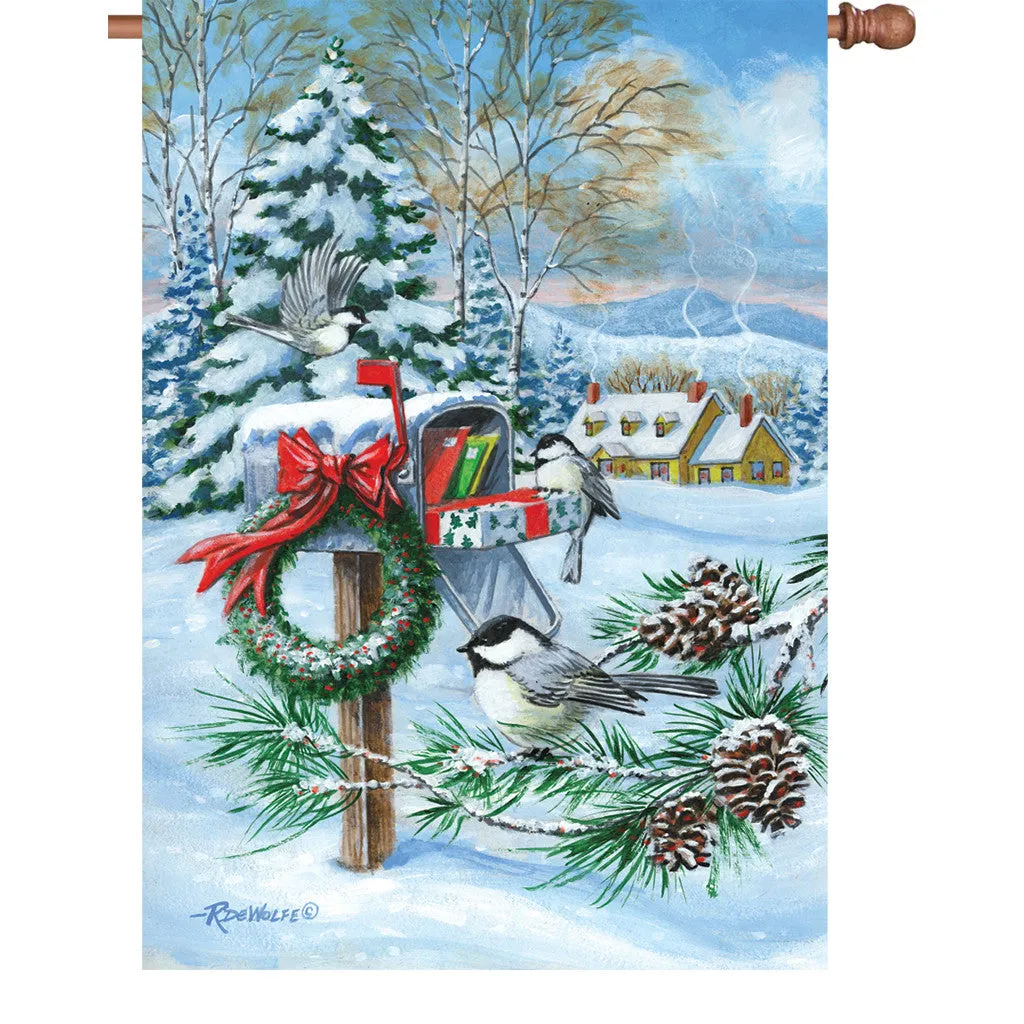 28 in. Christmas House Flag - Christmas Mail