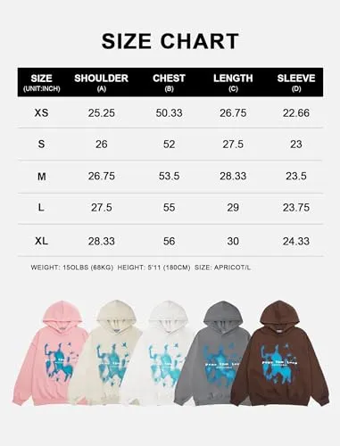 Aelfric Eden Mens Graphic Oversized Hoodie Print Streetwear Casual hoodies y2k Hooded Sweatshirt