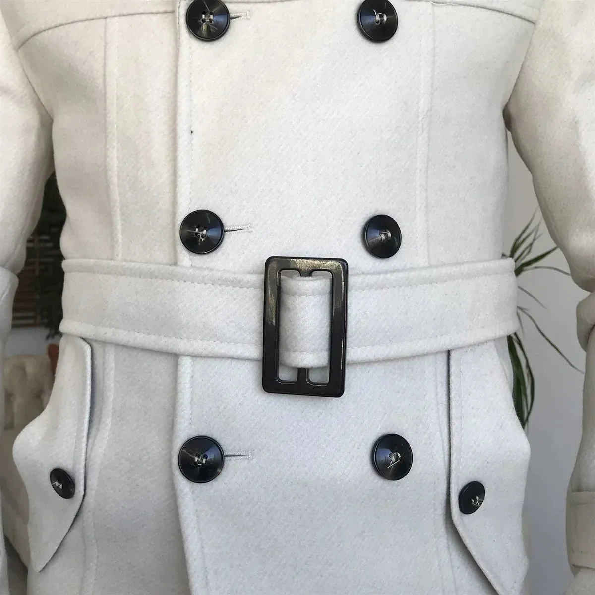 Arctic Biege Double Breasted Over Coat by ITALIAN VEGA®