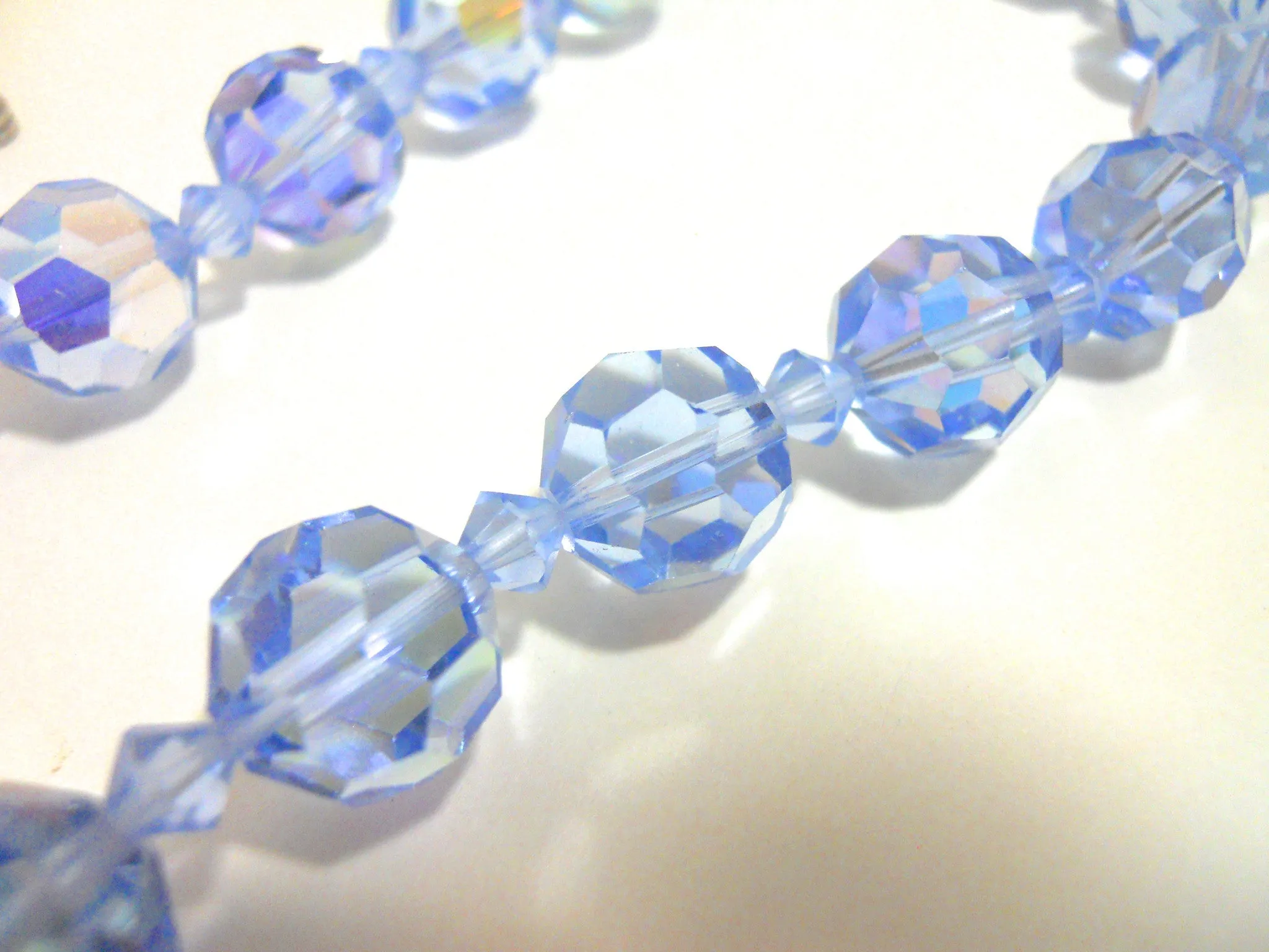 Aurora Borealis Pale Blue Crystal Necklace circa 1950s