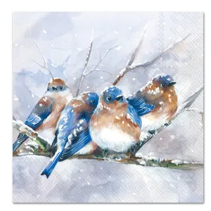 Birds Winter Cuddle Paper Luncheon Napkins