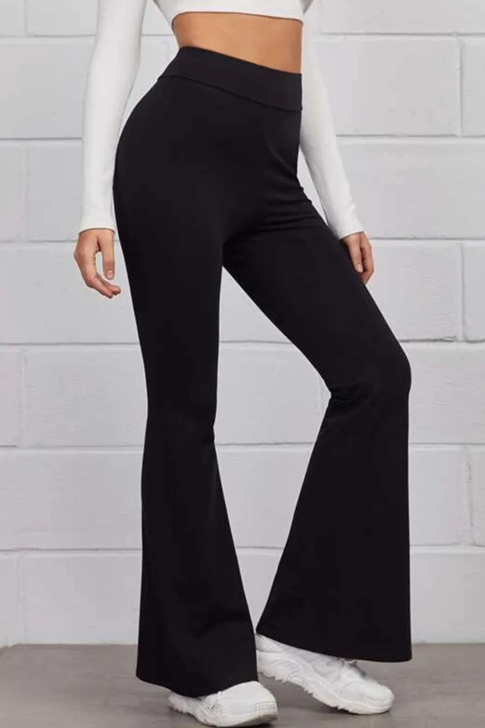 Black Pull On Flared Pants