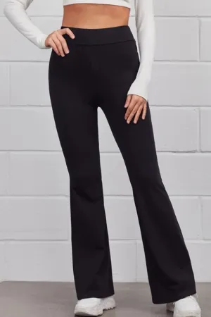 Black Pull On Flared Pants