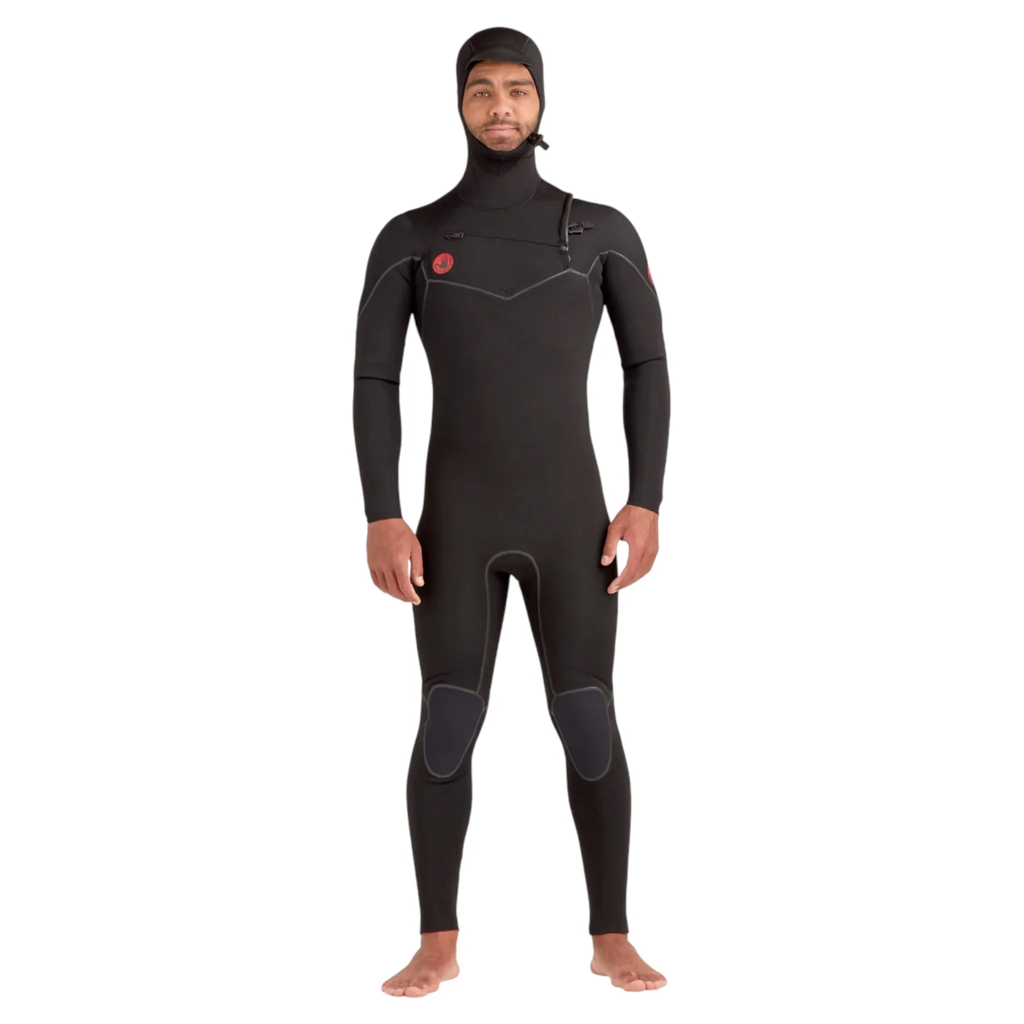 Body Glove Men's Red Cell Hooded 5/4mm Slant Zip Wetsuit - Black