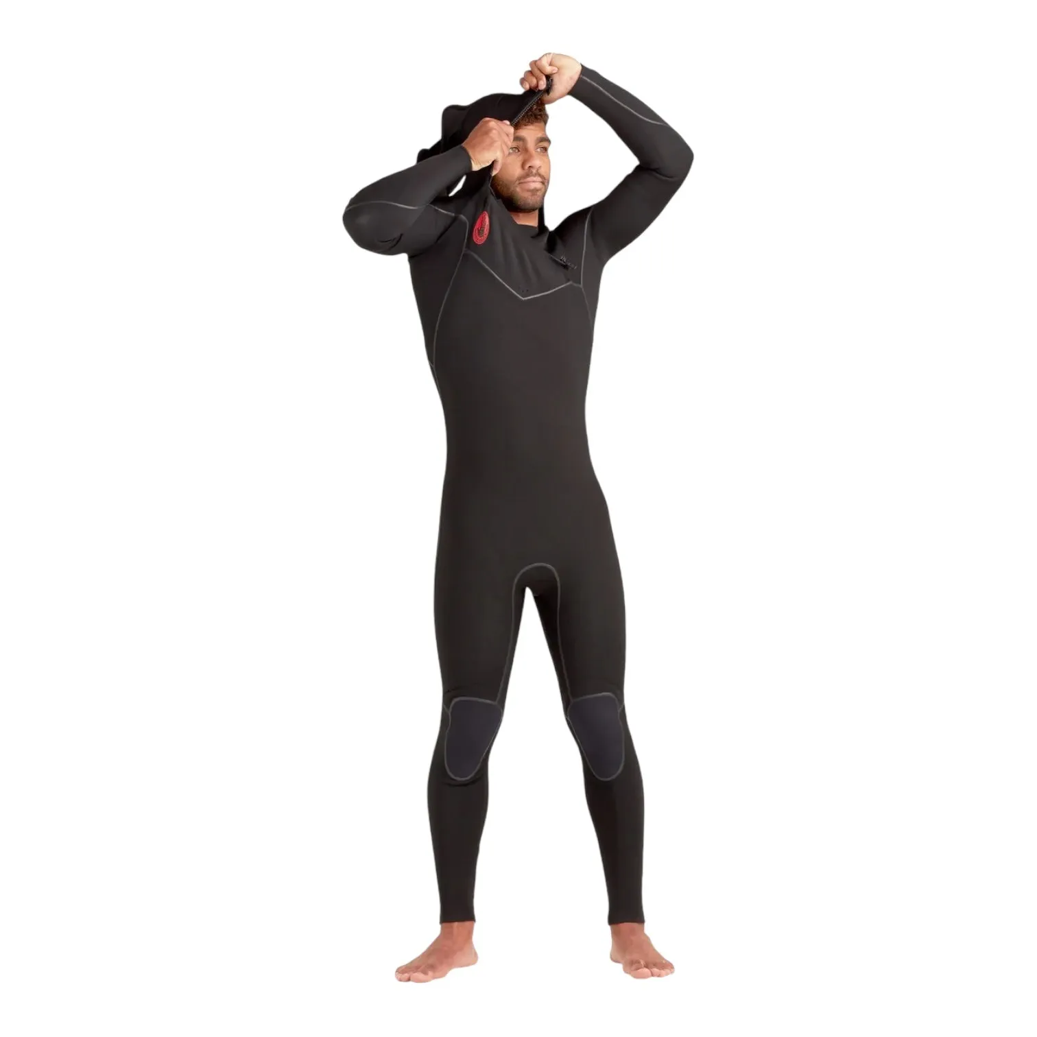 Body Glove Men's Red Cell Hooded 5/4mm Slant Zip Wetsuit - Black