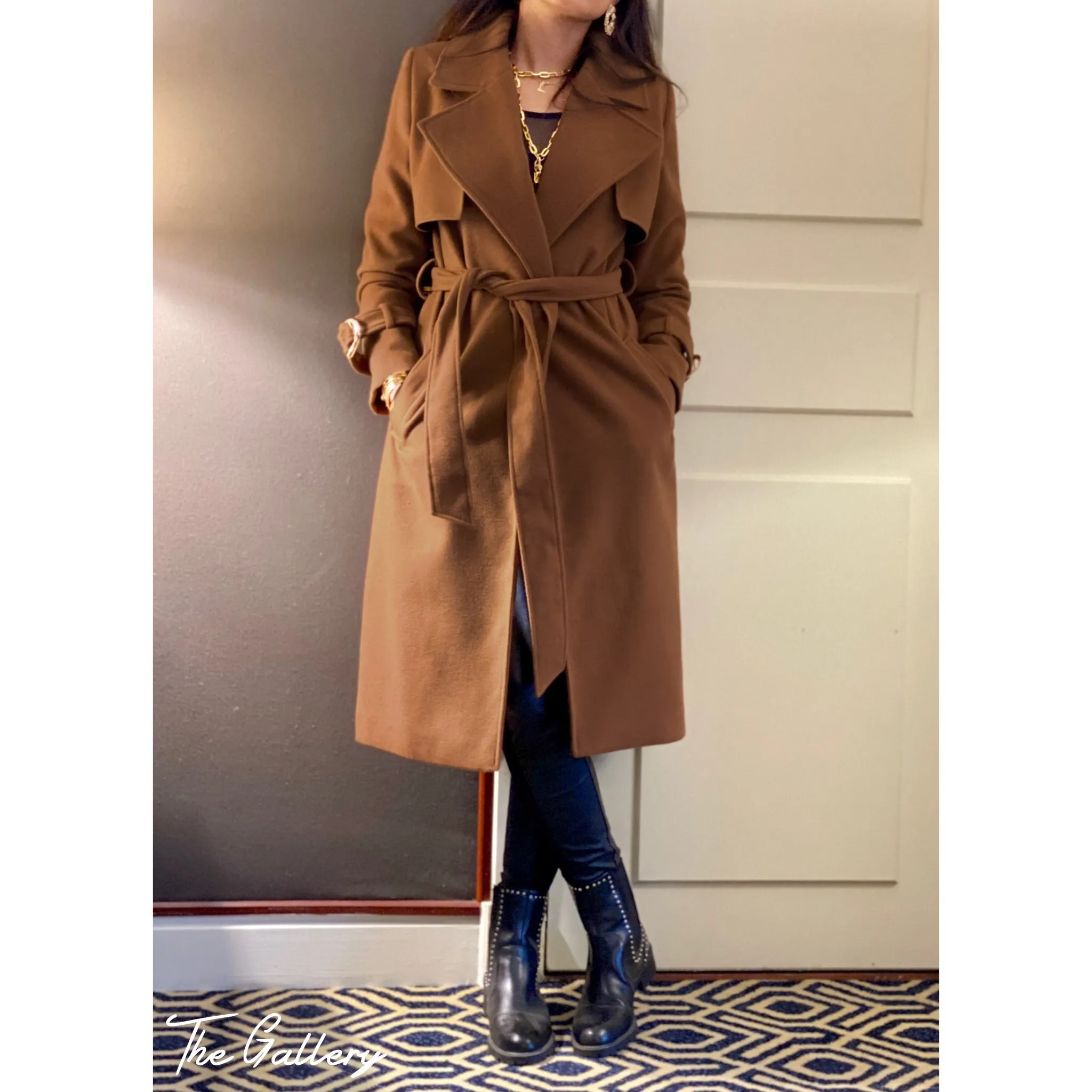 Camel trench coat