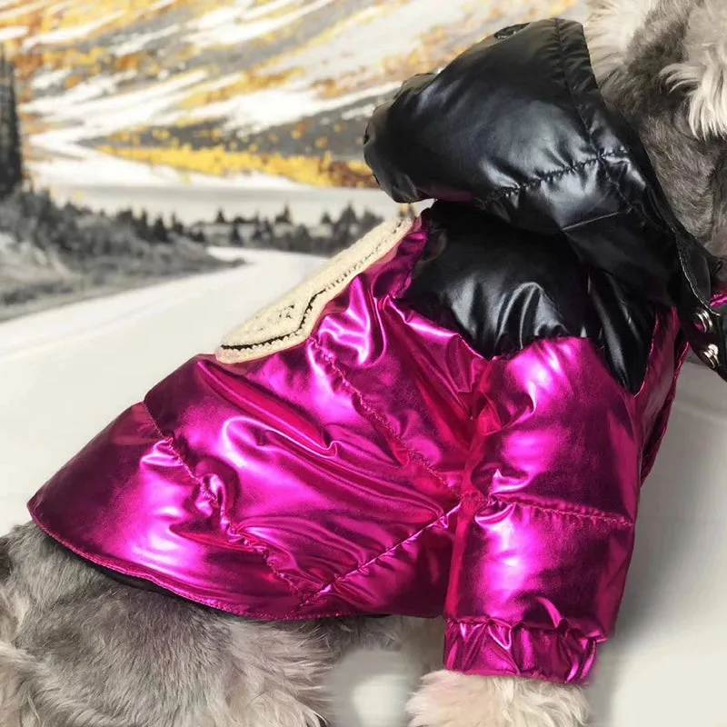 Chic Canine Couture: Luxury Designer Pet Dog Clothes - Winter Padded Warm Down Jacket for Small and Medium-sized Dogs, A Fashion Statement for Your Stylish Pup