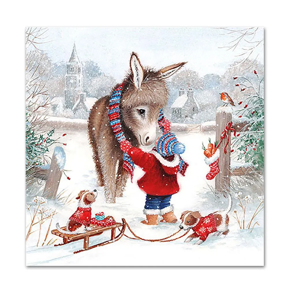 Christmas Donkey Paper Luncheon Napkins