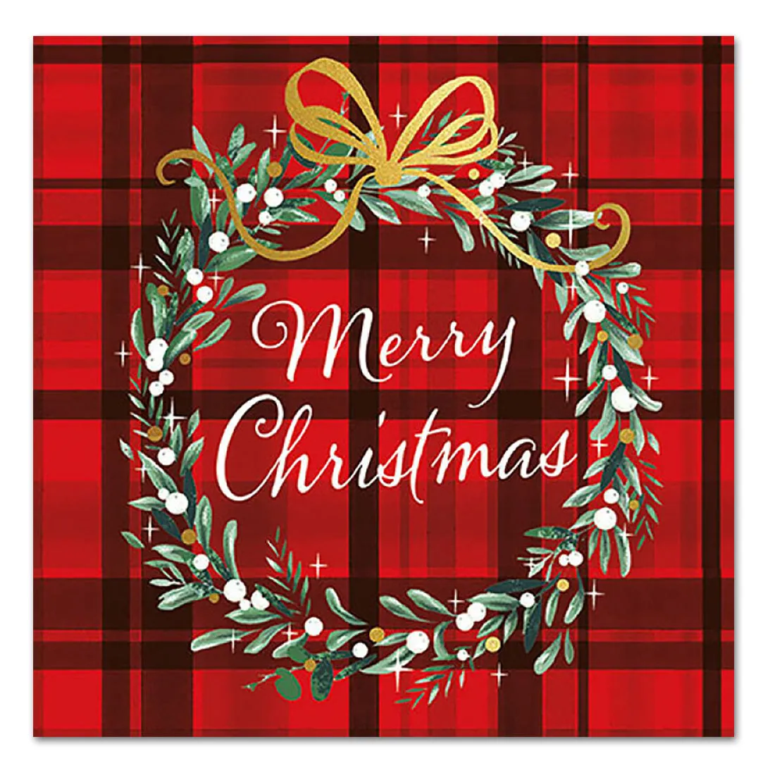 Christmas Plaid Paper Luncheon Napkins