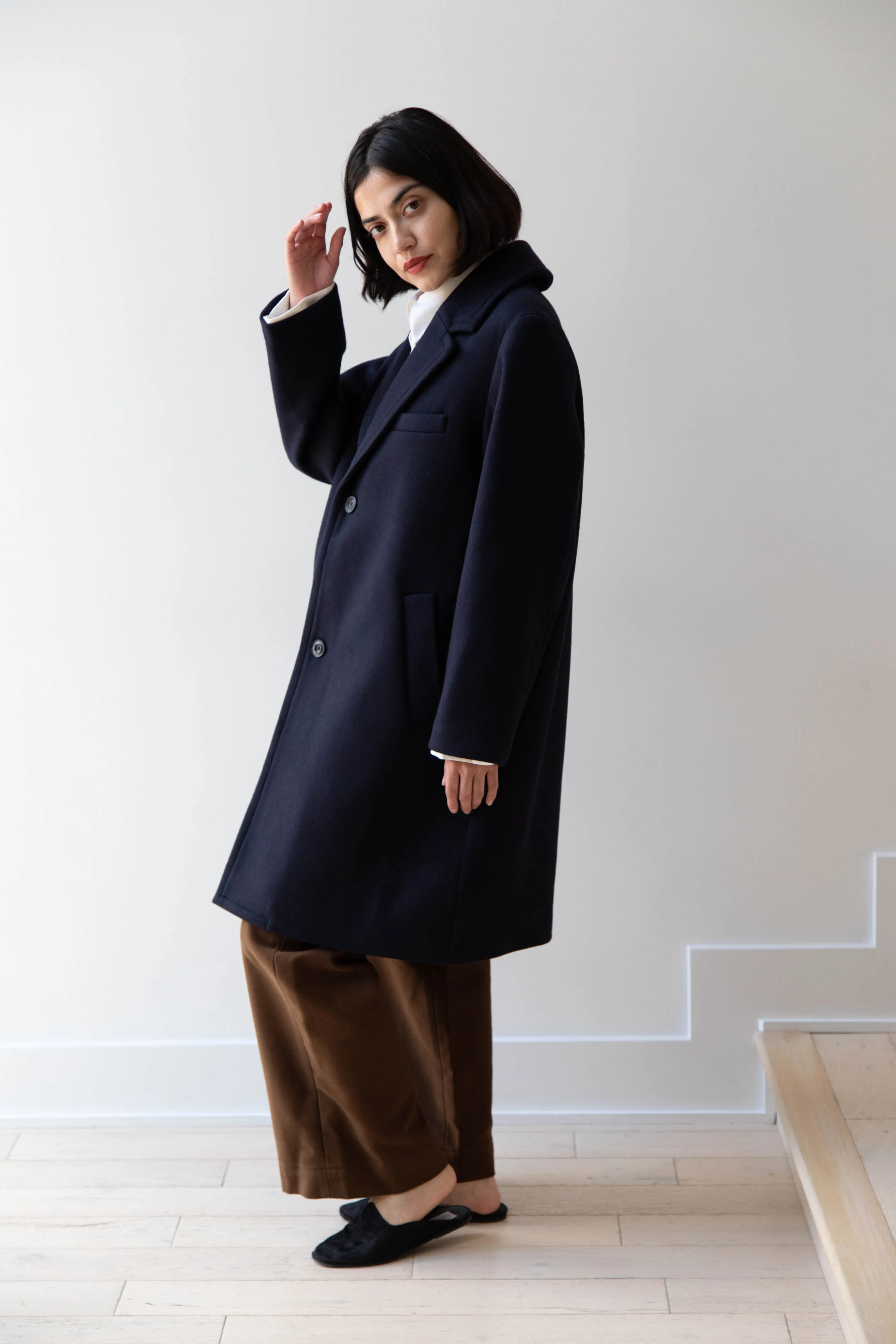 École De Curiosités | Roger Coat in Navy