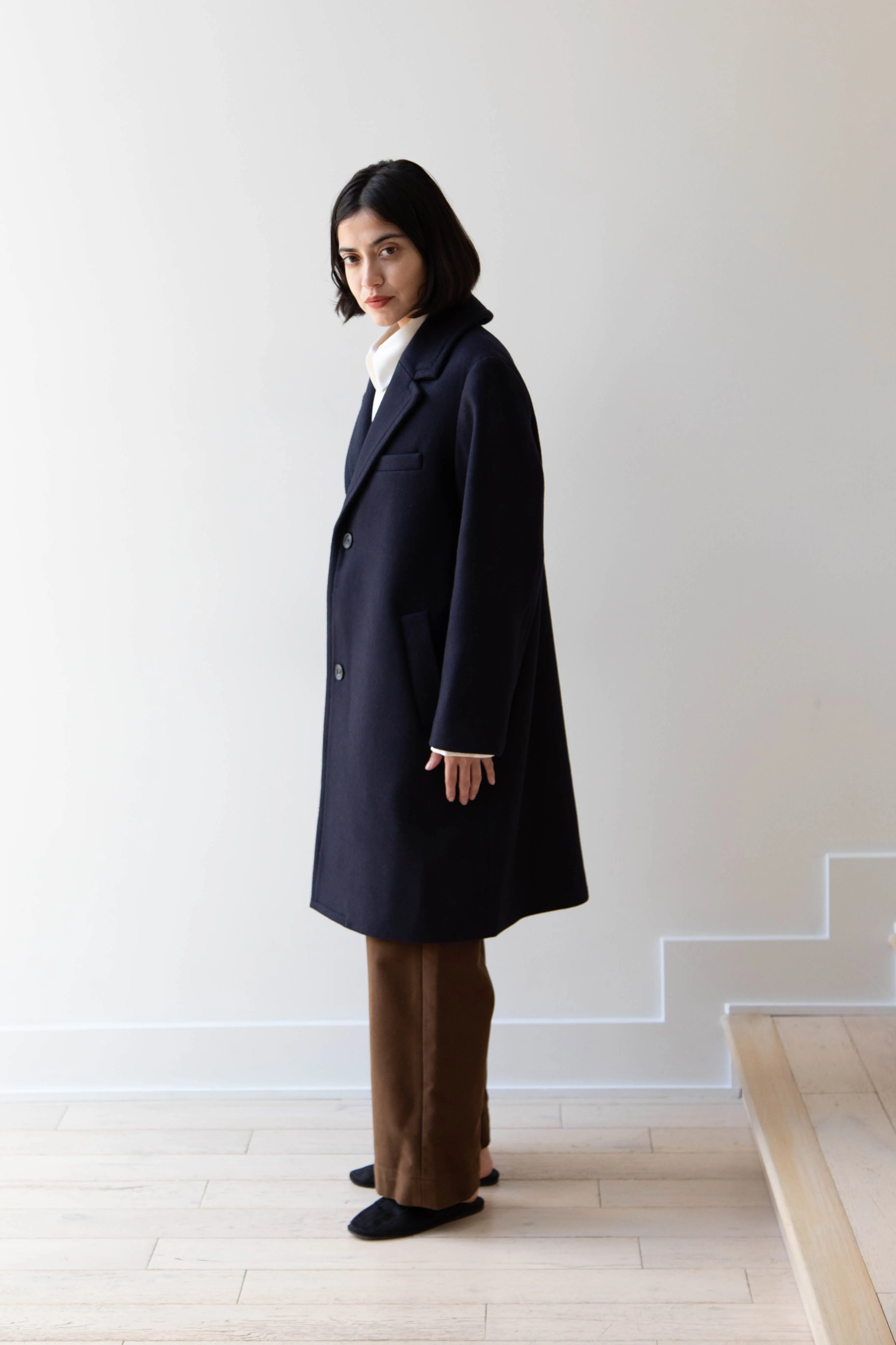 École De Curiosités | Roger Coat in Navy