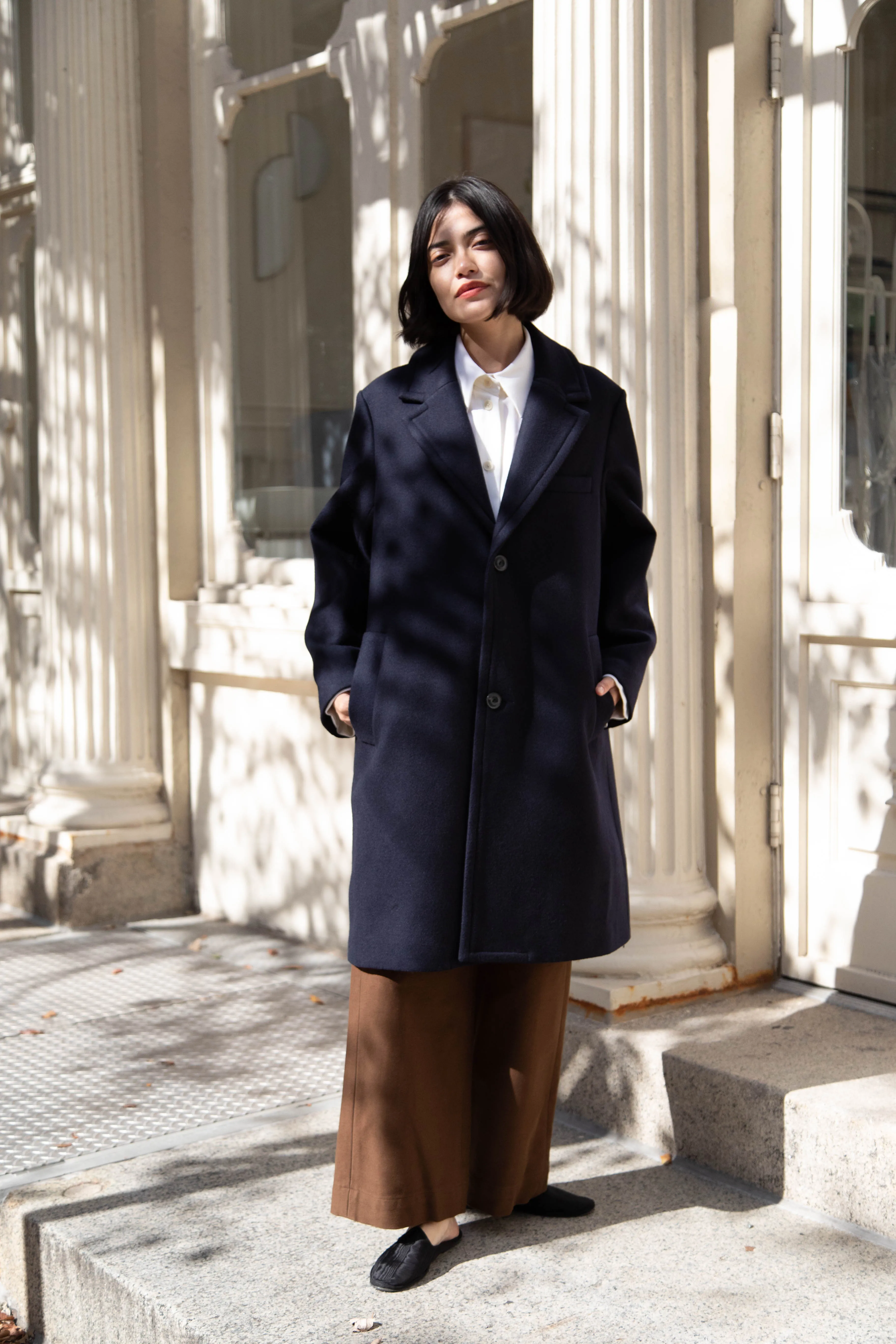 École De Curiosités | Roger Coat in Navy