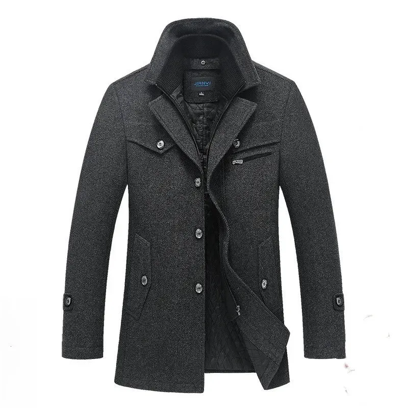 Comfortable Woolen Coat With Zipper and Buttons For Men | Ideal for Winter