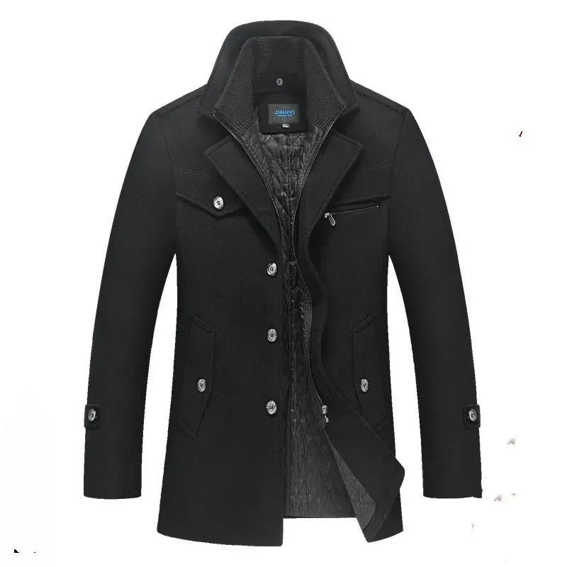 Comfortable Woolen Coat With Zipper and Buttons For Men | Ideal for Winter