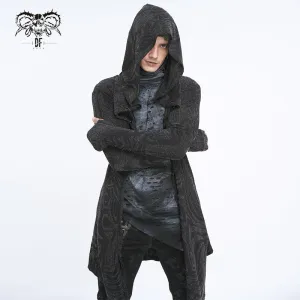 CT21801 Dark punk hooded knitted men's jacket