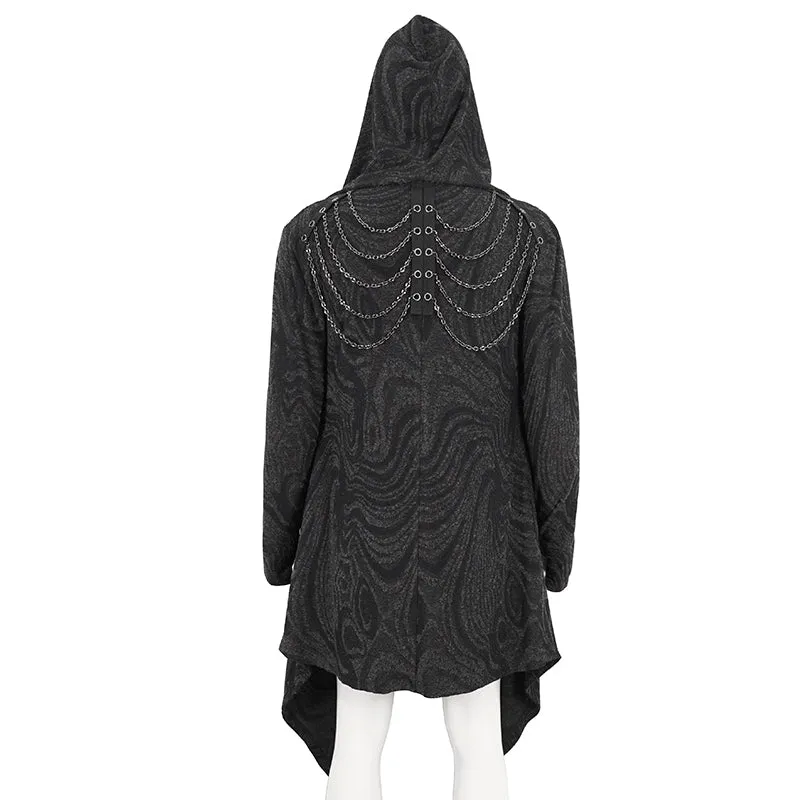 CT21801 Dark punk hooded knitted men's jacket