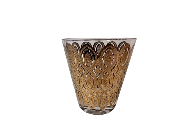 Culver Hollywood Regency Double Old Fashion Glasses (Set of 4)