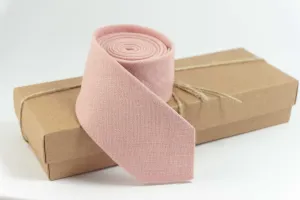 Dusty Pink Linen Necktie | Eco-Friendly Groomsmen Gift