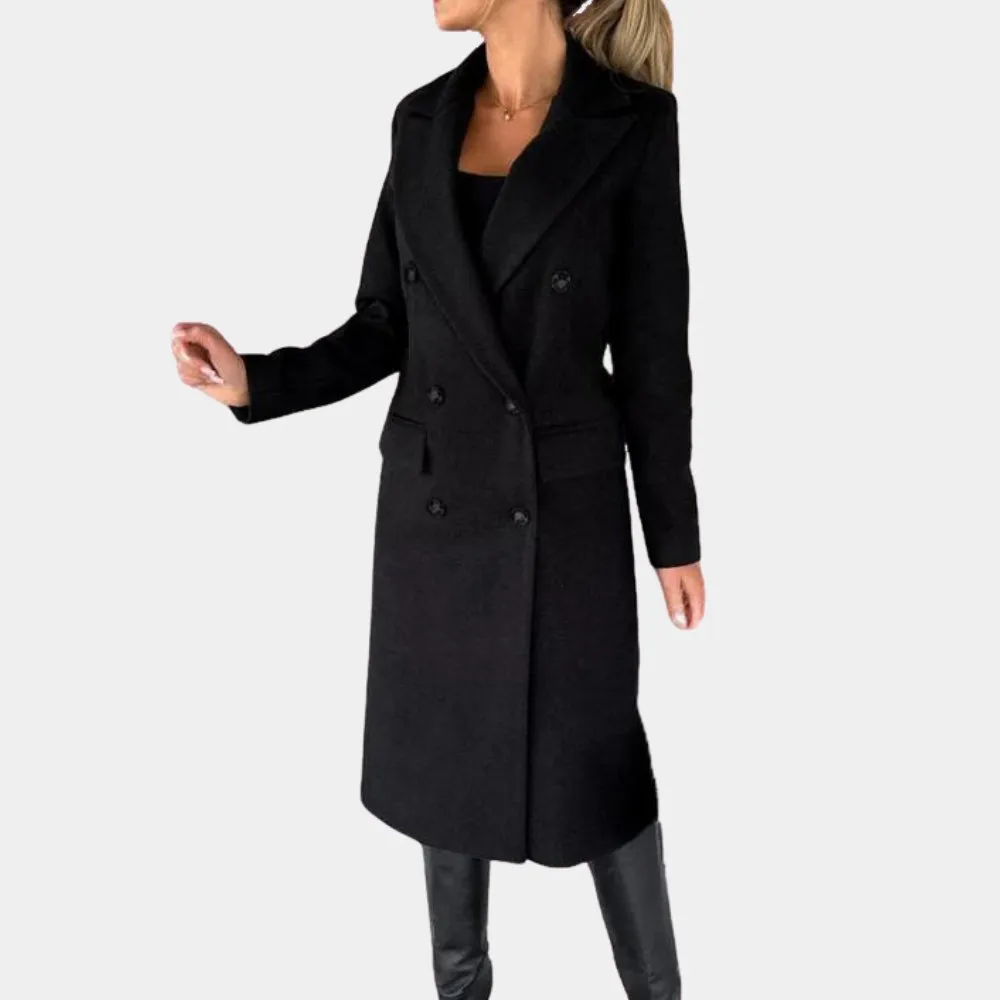 Elegant Wool Coat with Stylish Button Detail