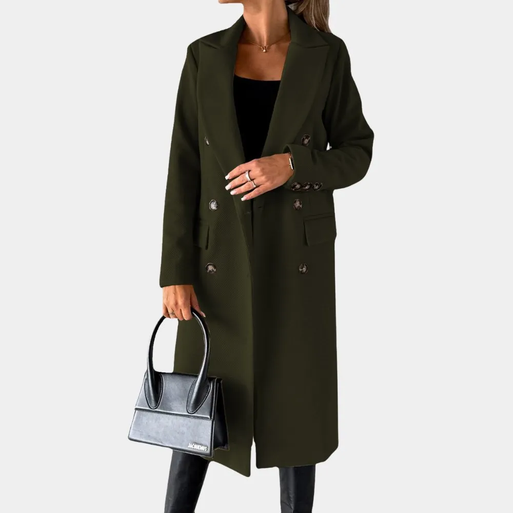 Elegant Wool Coat with Stylish Button Detail