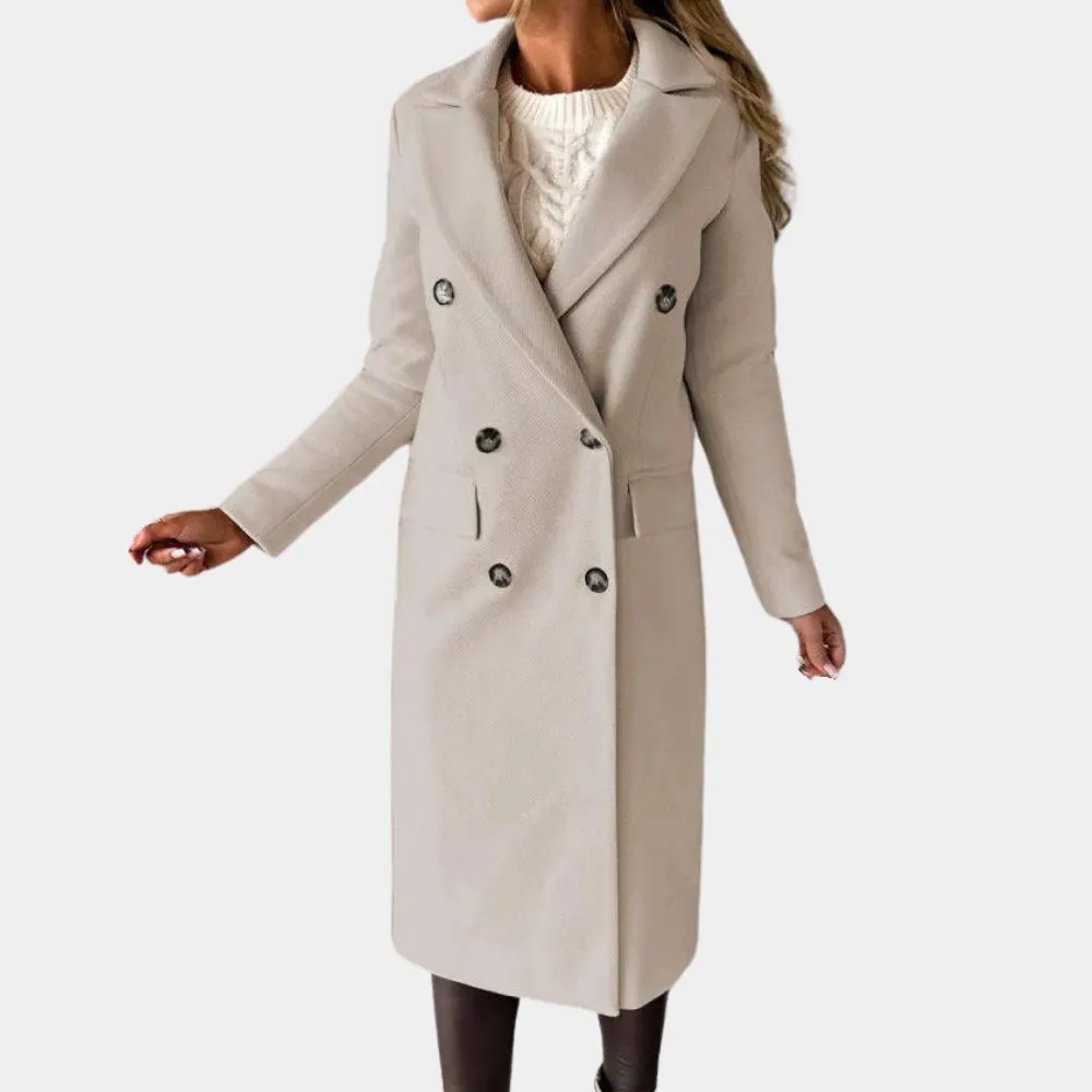 Elegant Wool Coat with Stylish Button Detail