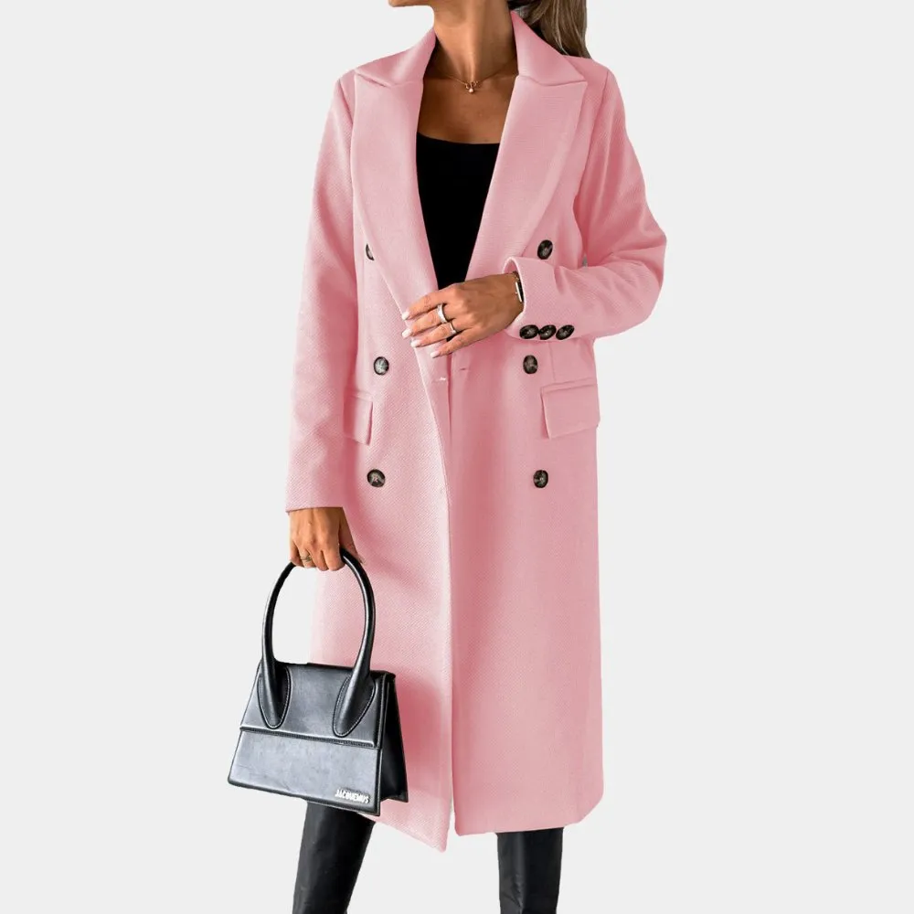 Elegant Wool Coat with Stylish Button Detail