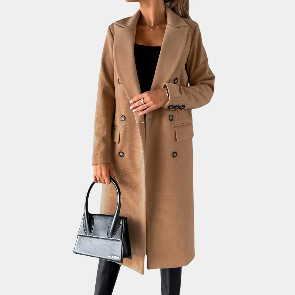 Elegant Wool Coat with Stylish Button Detail