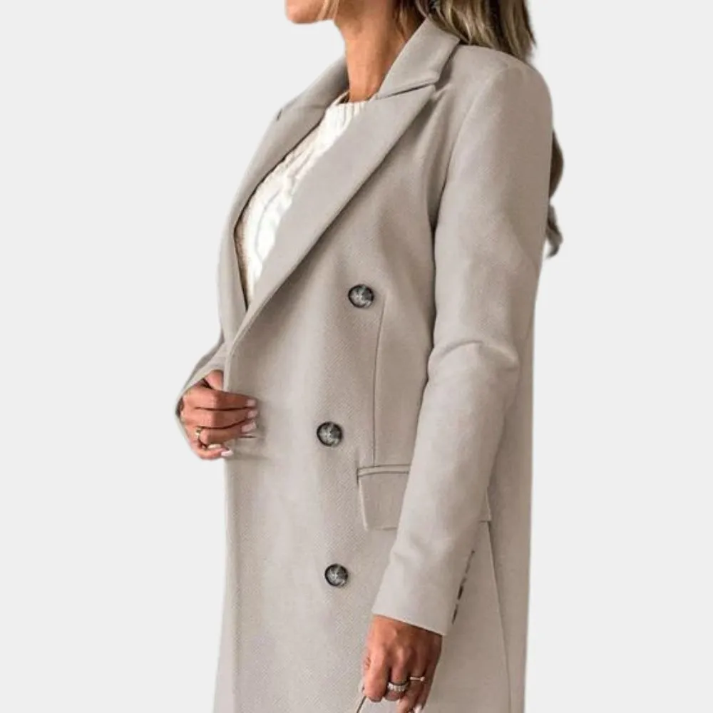 Elegant Wool Coat with Stylish Button Detail