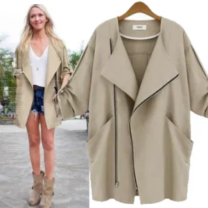 Fashion long 2/3 sleeve trench coat