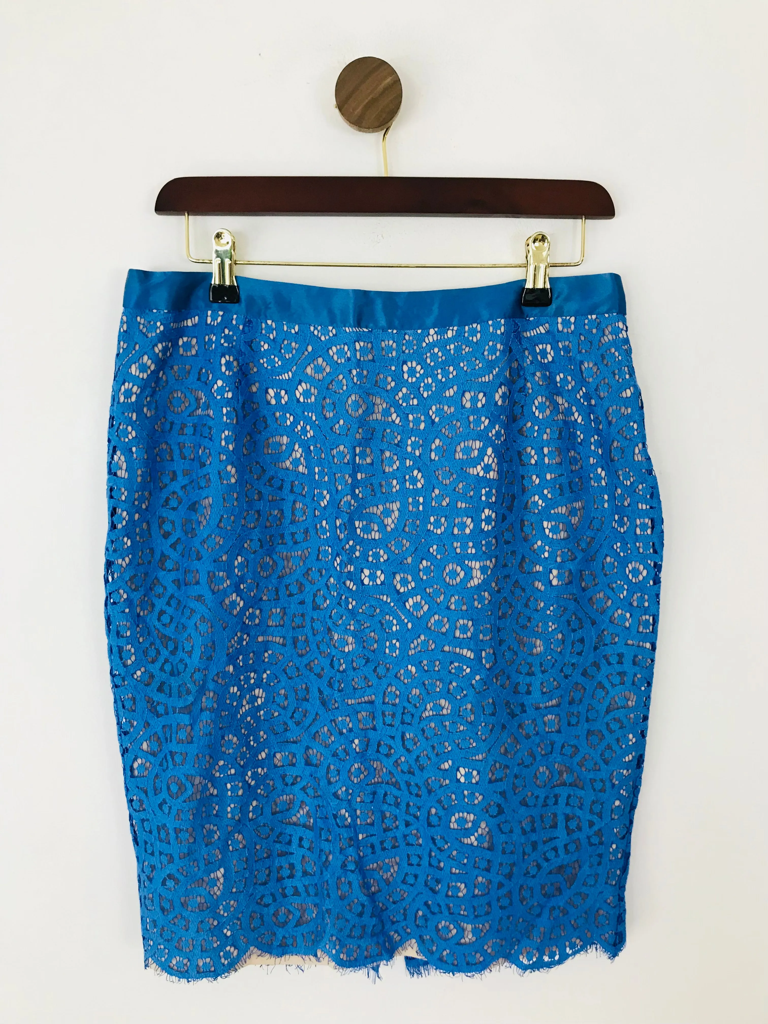 Fenn Wright Manson Women's Lace Pencil Skirt | UK14 | Blue