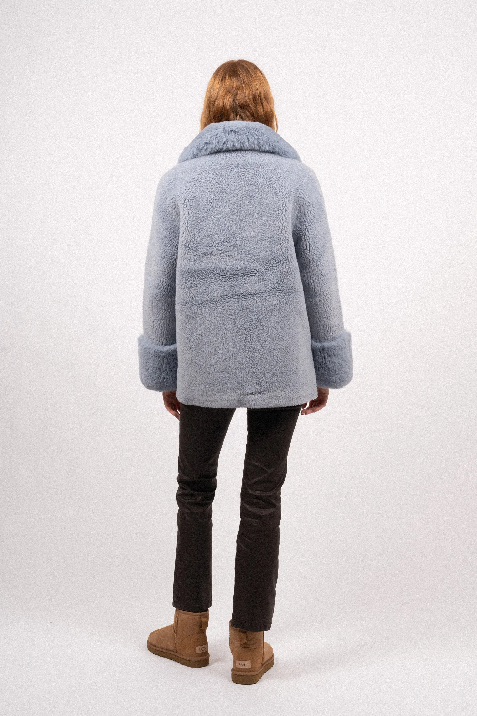 Fiona Wool Coat Short - Light Blue