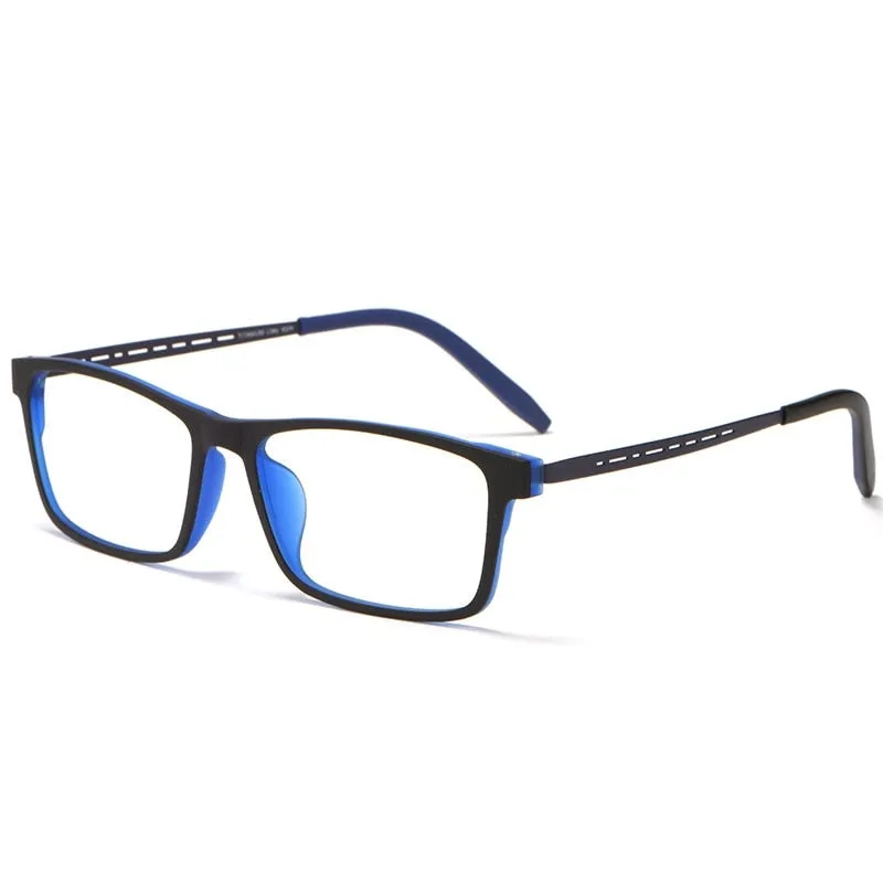 Gmei Men's Full Rim Square Large Tr 90 Titanium Eyeglasses 8822t