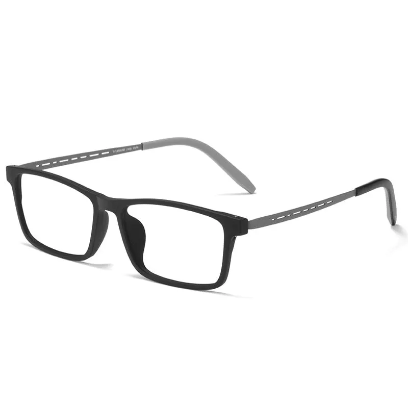 Gmei Men's Full Rim Square Large Tr 90 Titanium Eyeglasses 8822t