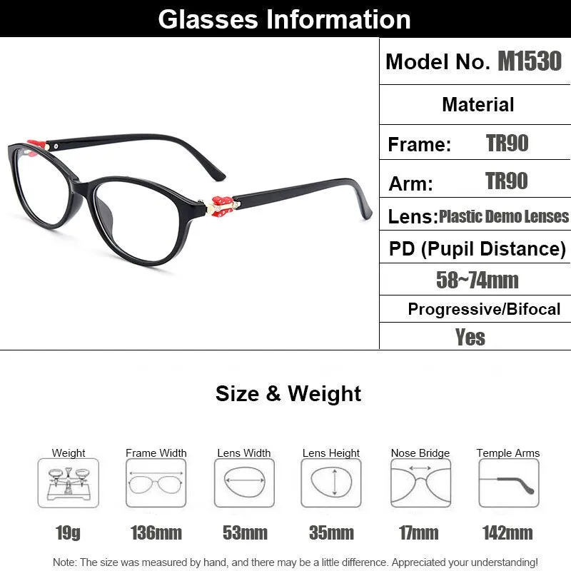 Gmei Women's Eyeglasses Ultra-Light Tr90 Plastic M1530