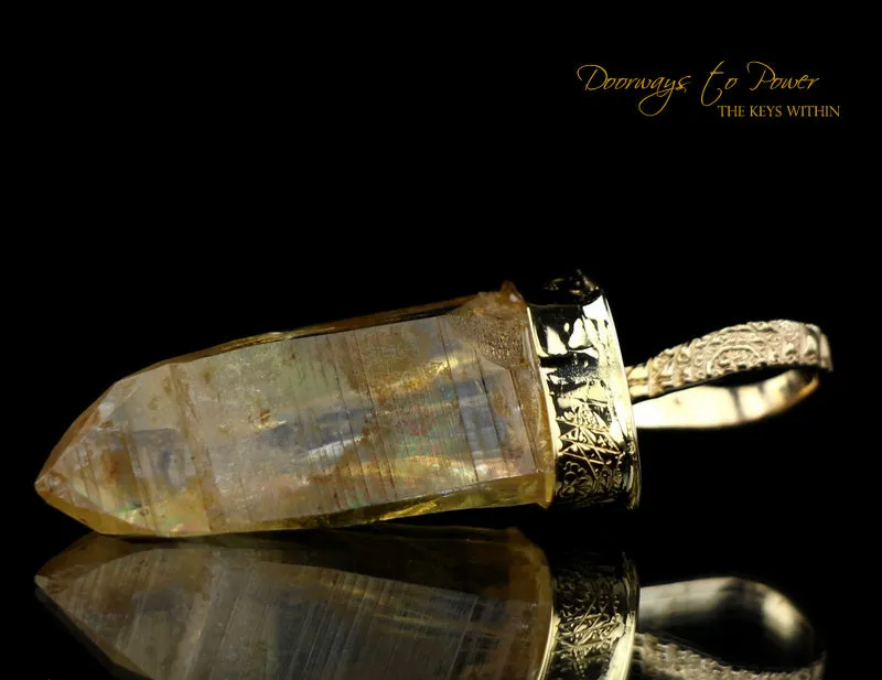 Golden Healer Lemurian Light Language Pendant 22k