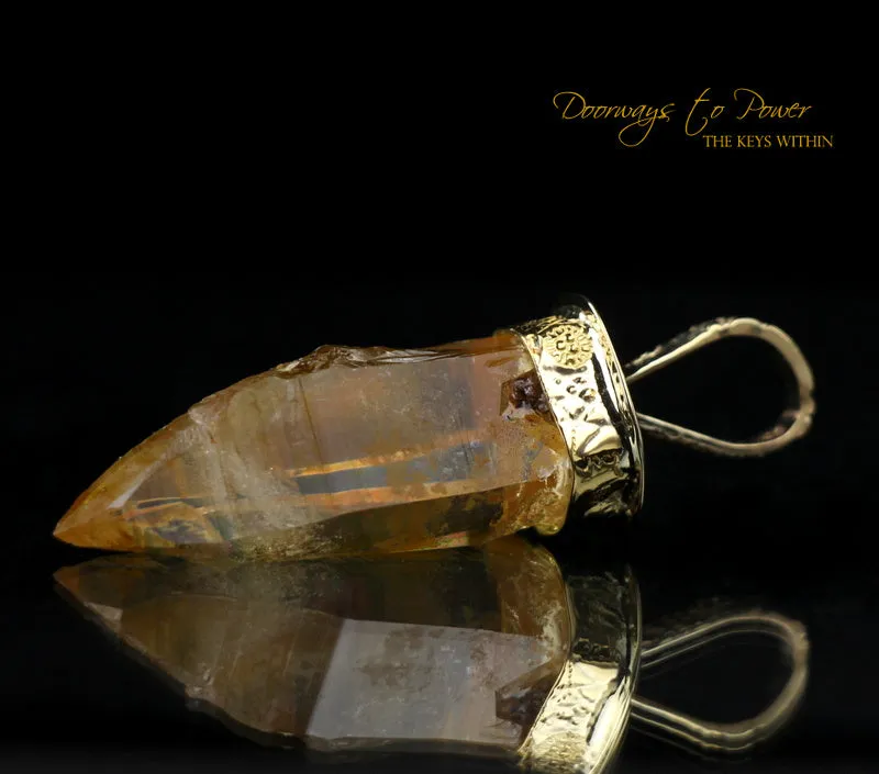 Golden Healer Lemurian Light Language Pendant 22k