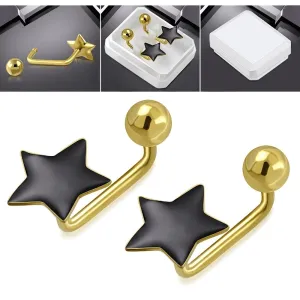 Golden Stainless Steel Stud Earings - 086