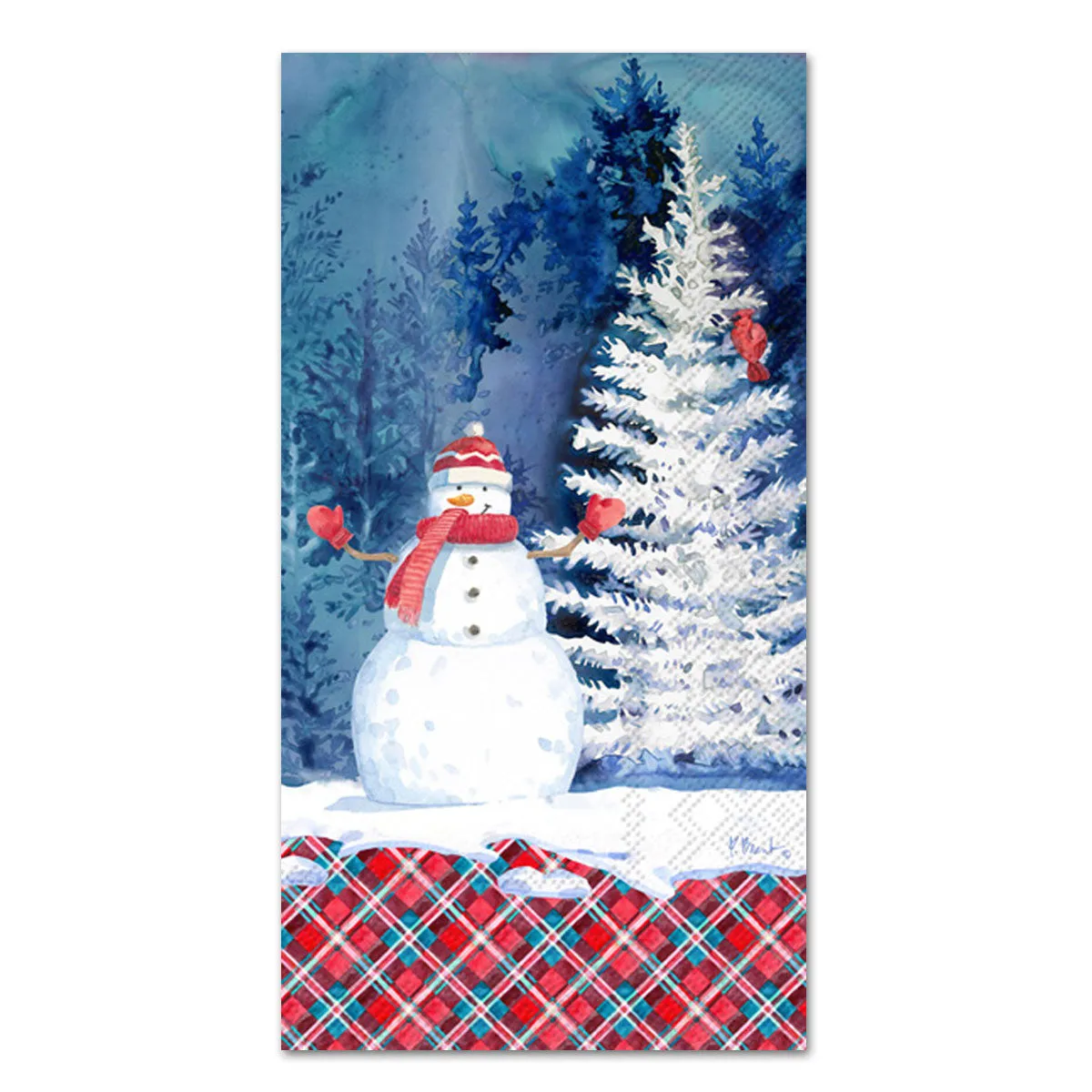 Holiday Frosted Snowman Paper Guest Towels - Buffet Napkins