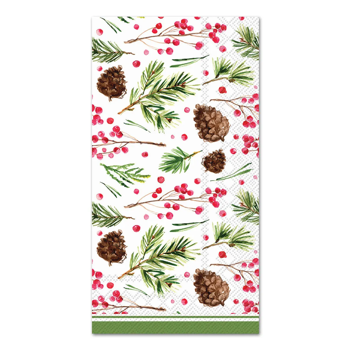 Holiday Pinecones & Holly Paper Guest Towels