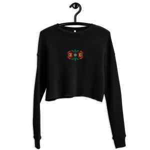 Hungarian Matyó Embroidered Cropped Sweatshirt