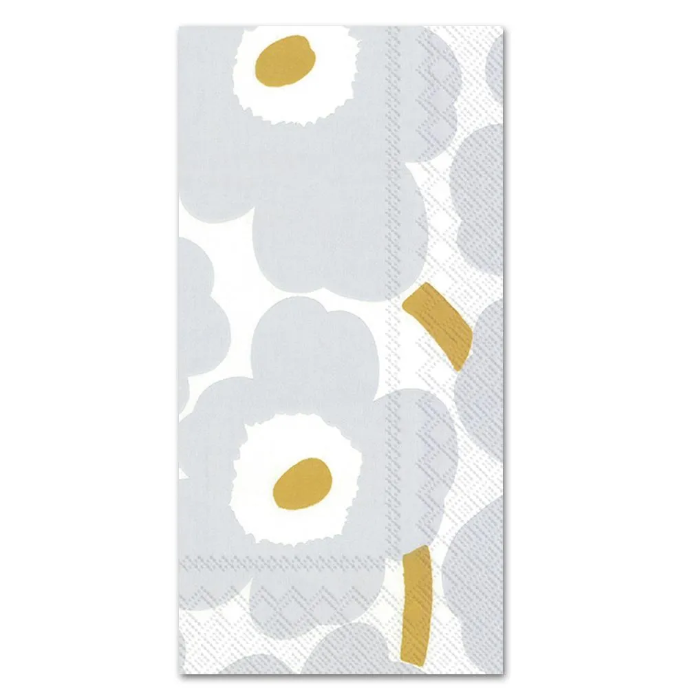 Marimekko - Unikko White & Silver Guest Towels