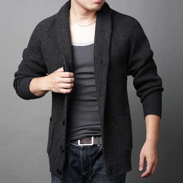 Mens Wool Single Breasted Cardigans