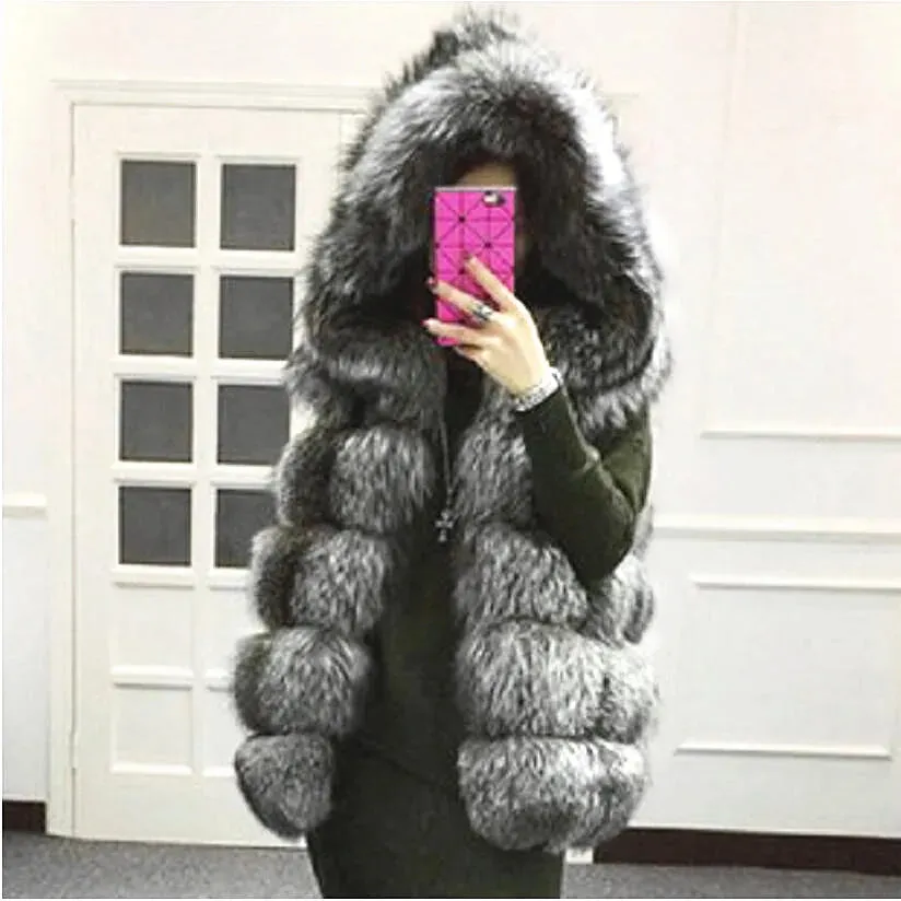 Natural Red Fox Fur Hooded Vest