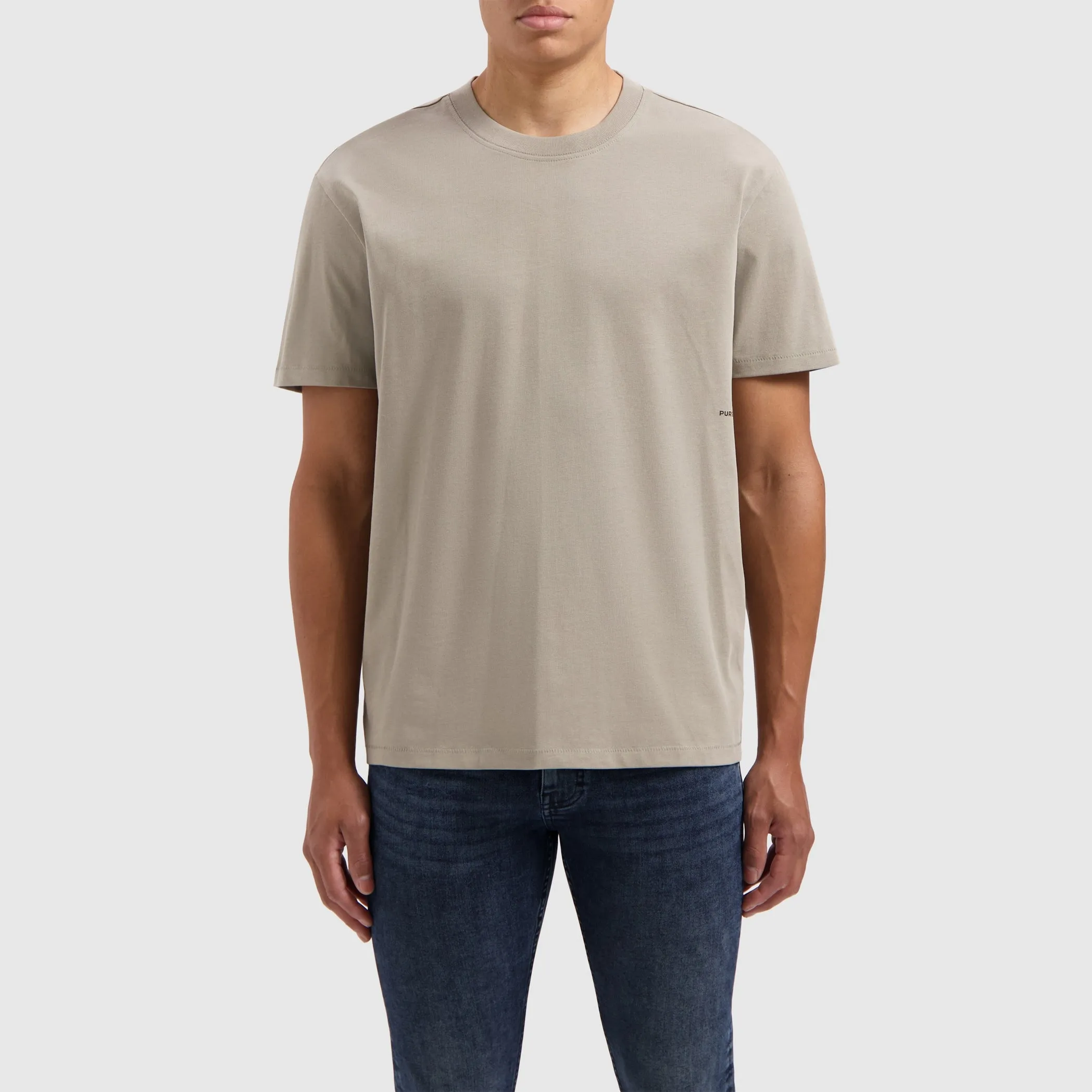 Organic Sideline Wordmark T-shirt | Taupe