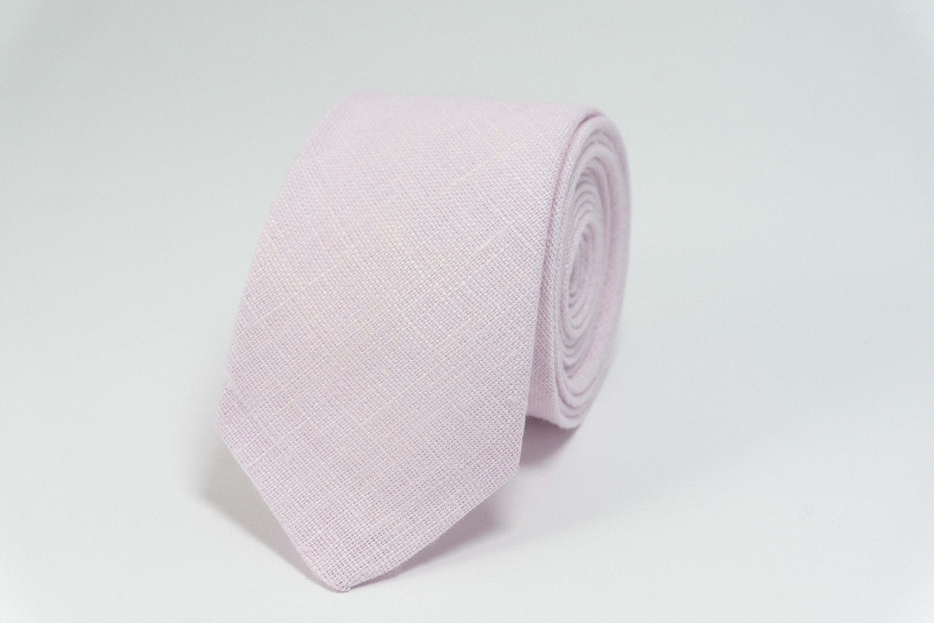 Pale Pink Skinny Necktie for Groomsmen | Eco-Friendly Wedding Accessory