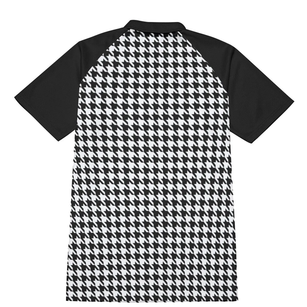 Polo Shirt, Houndstooth Shirt,Black Polo Shirt, Men's shirt, Men's vintage shirt, Vintage style shirt men, Men's knit shirt, Black Shirt men