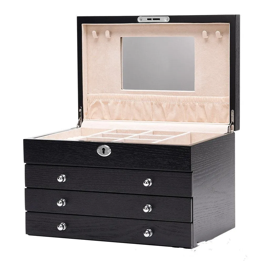 Princess Cosmetic Jewelry Wooden Storage Box