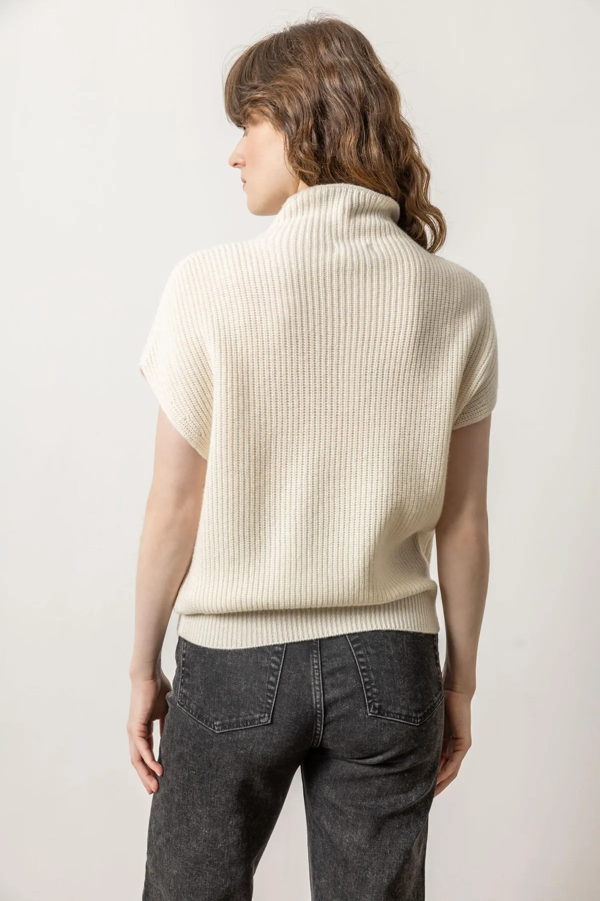 Ribbed Funnel Neck Sweater