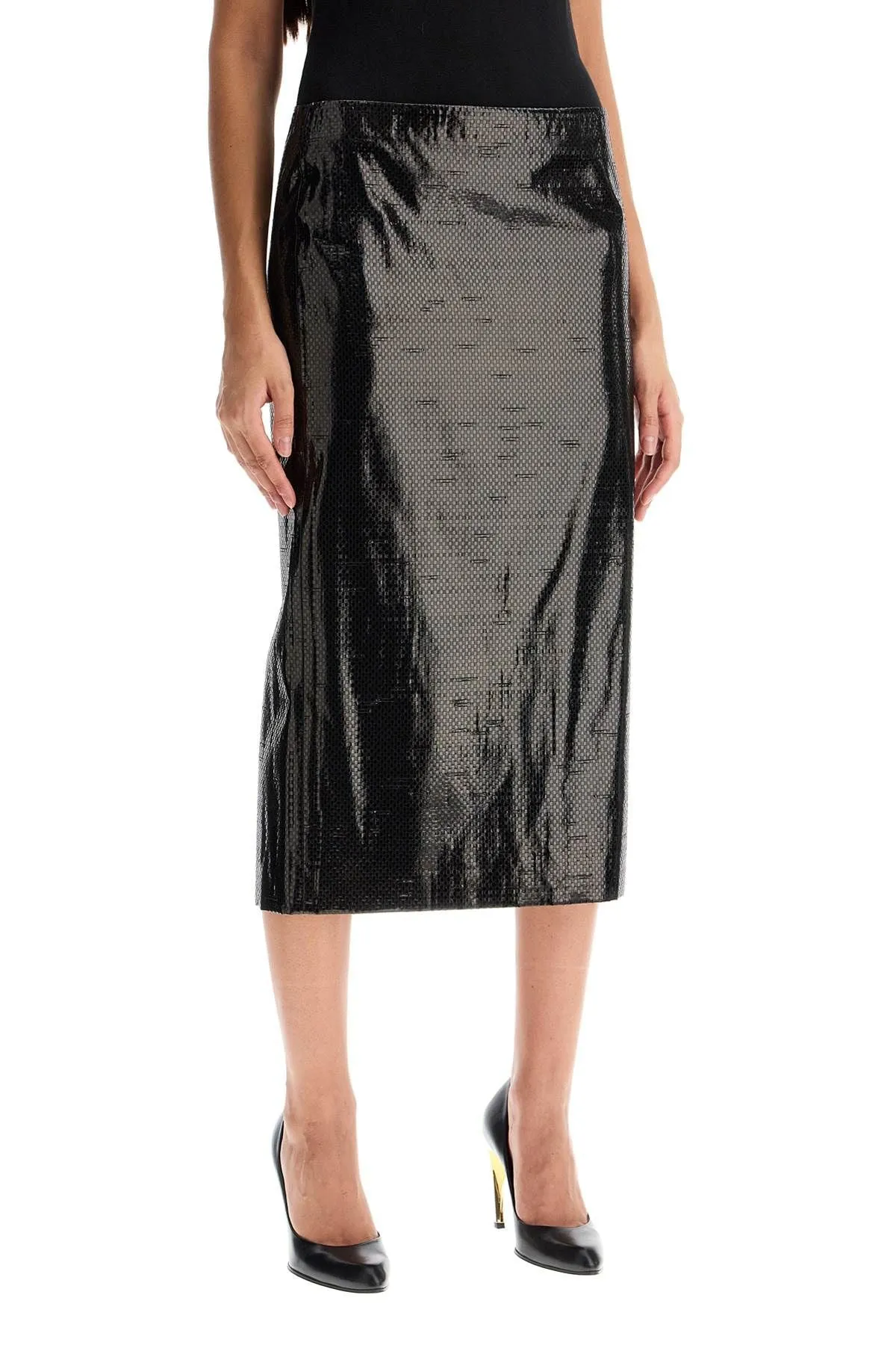 SILK TARPAULIN SKIRT