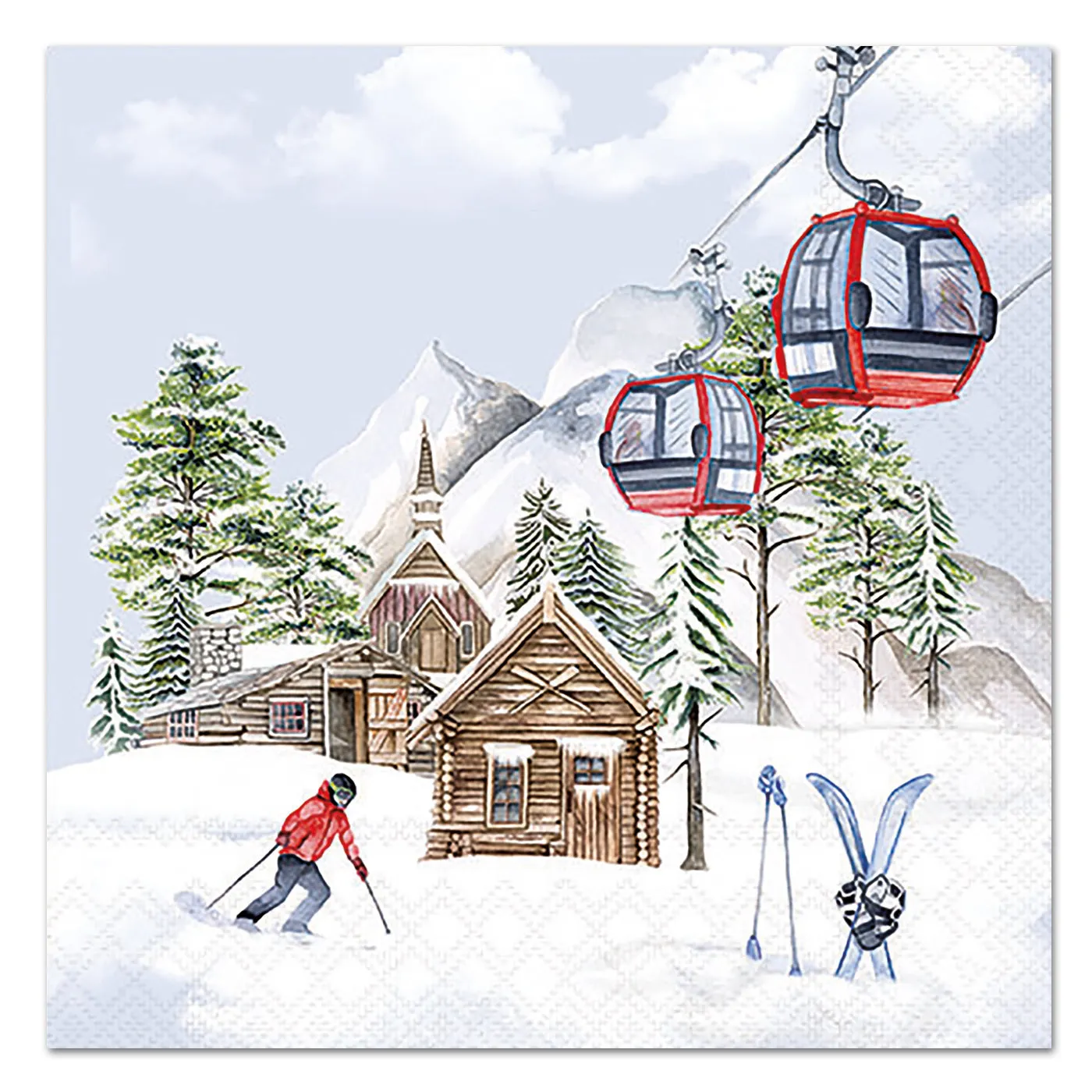 Ski Hut Paper Luncheon Napkins